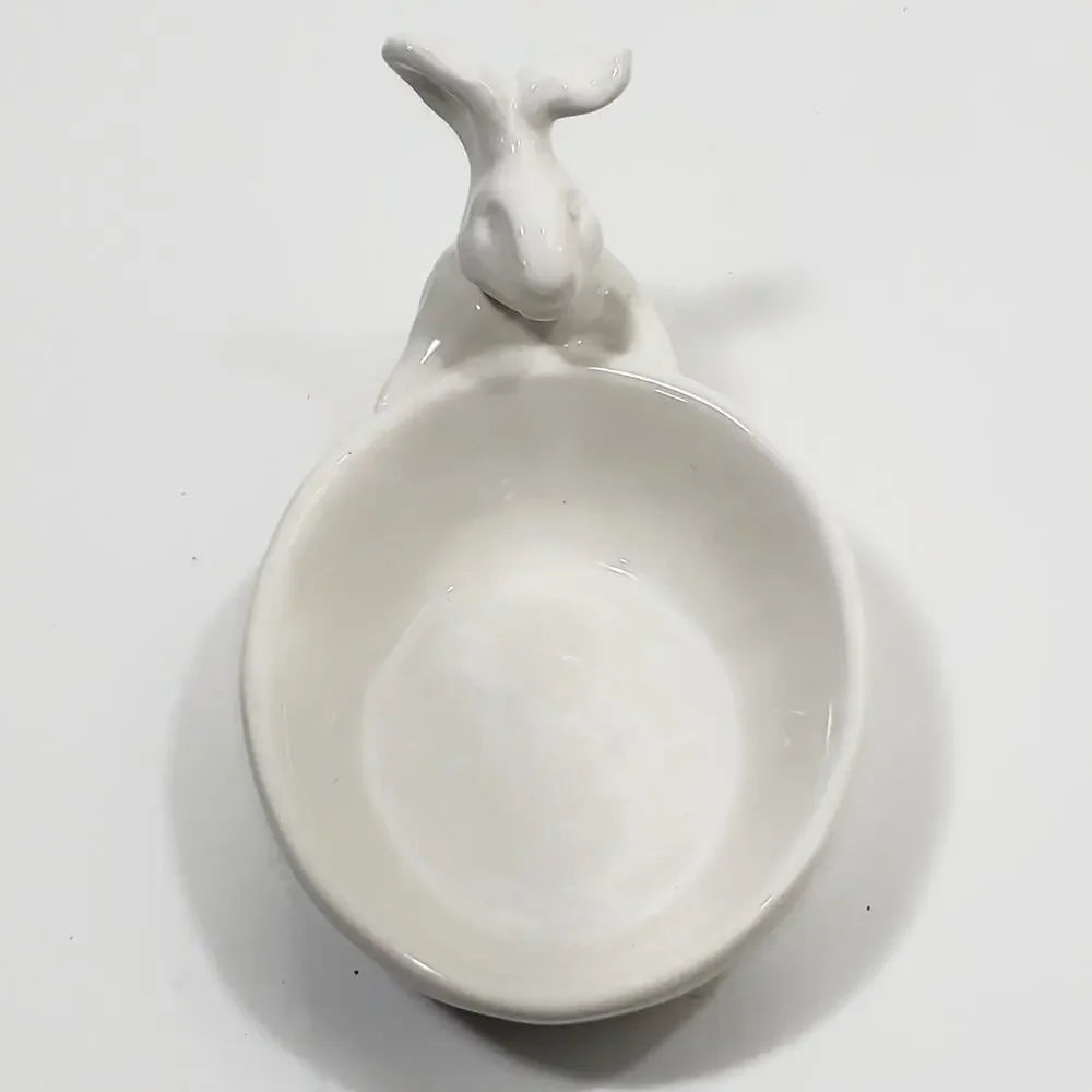 Williams-Sonoma White Bunny Rabbit Candy Nut Dish Bowl